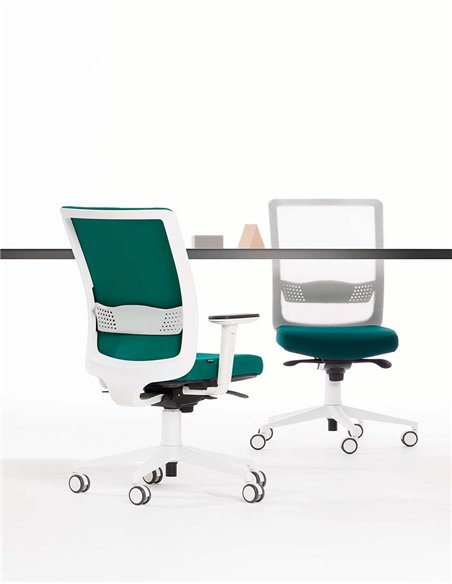 Кресло оператора VAGHI BURSA RETE EVOLUTION WHITE, с тканевой спинкой