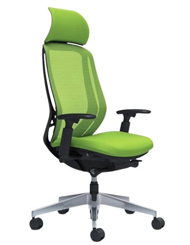 Кресло OKAMURA SYLPHY EXTRA HIGH BLACK (LIME GREEN) для руководителя