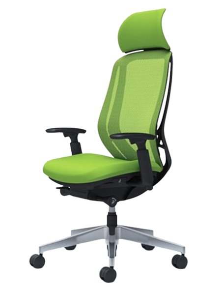 Кресло OKAMURA SYLPHY EXTRA HIGH BLACK (LIME GREEN) для руководителя