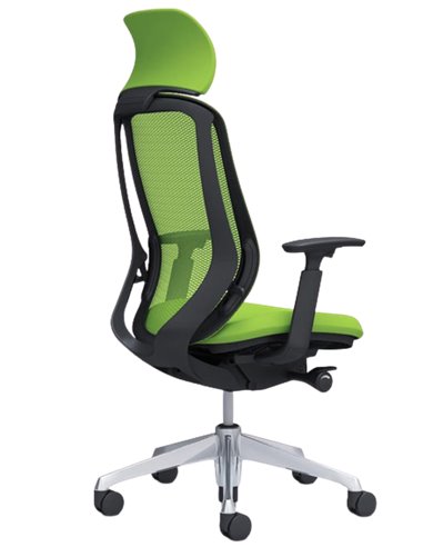 Кресло OKAMURA SYLPHY EXTRA HIGH BLACK (LIME GREEN) для руководителя