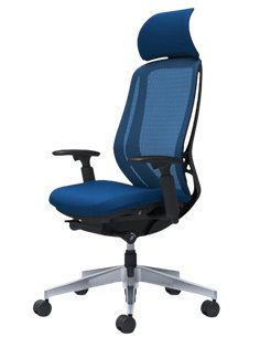 Кресло OKAMURA SYLPHY EXTRA HIGH BLACK (MEDIUM BLUE) для руководителя 2