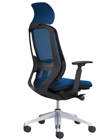Кресло OKAMURA SYLPHY EXTRA HIGH BLACK (MEDIUM BLUE) для руководителя