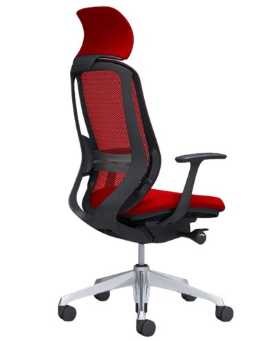 Кресло OKAMURA SYLPHY EXTRA HIGH BLACK (RED) для руководителя