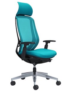 Кресло OKAMURA SYLPHY EXTRA HIGH BLACK (BLUE GREEN) для руководителя