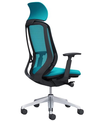 Кресло OKAMURA SYLPHY EXTRA HIGH BLACK (BLUE GREEN) для руководителя