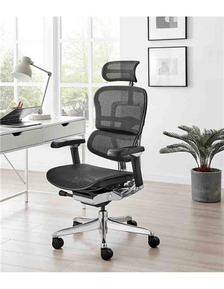 Кресло ERGOHUMAN LUXURY 2 (EHL2-AB-HAM-5D-L, сетка Т-168-B1 Black), эргономичное
