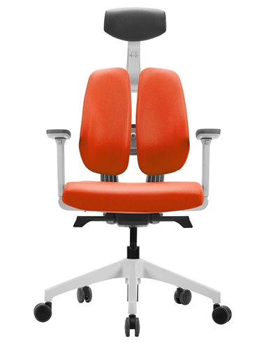 Кресло DUOREST D2 WHITE/ORANGE, ортопедическое