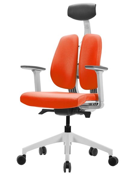 Кресло DUOREST D2 WHITE/ORANGE, ортопедическое