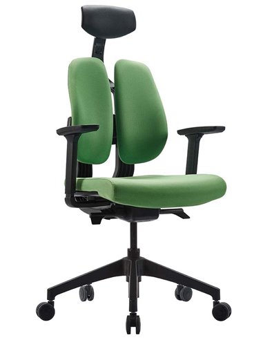 Крісло DUOREST D2 BLACK/GREEN, ортопедичне