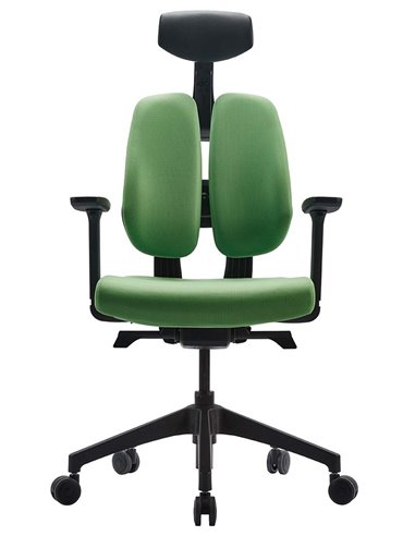 Крісло DUOREST D2 BLACK/GREEN, ортопедичне