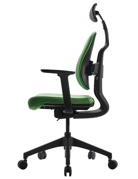 Крісло DUOREST D2 BLACK/GREEN, ортопедичне