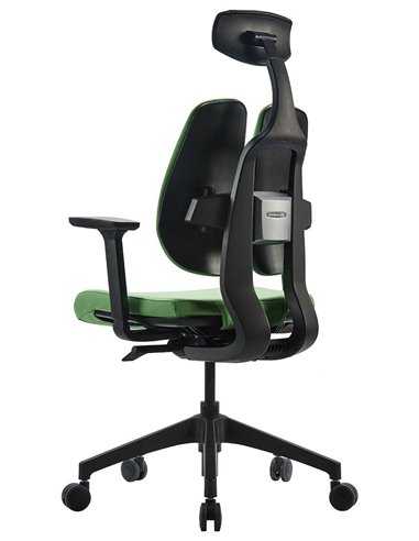 Крісло DUOREST D2 BLACK/GREEN, ортопедичне
