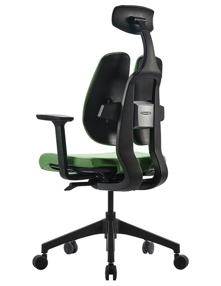 Крісло DUOREST D2 BLACK/GREEN, ортопедичне