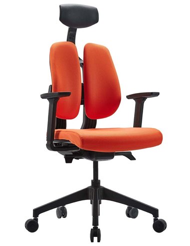 Кресло DUOREST D2 BLACK/ORANGE, ортопедическое
