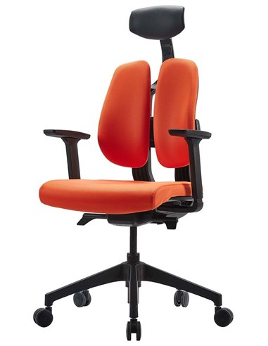 Кресло DUOREST D2 BLACK/ORANGE, ортопедическое