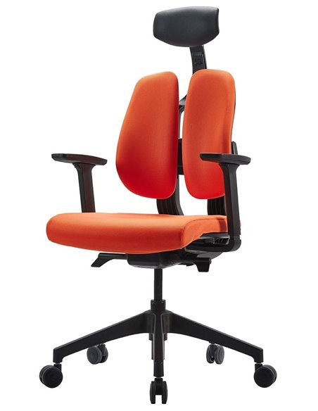 Кресло DUOREST D2 BLACK/ORANGE, ортопедическое
