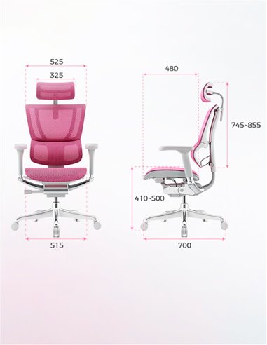 Кресло MIRUS-IOO 2 (IOOE2-AB-HAM-5D-L, сетка T-168-B3 Scarlet), эргономичное