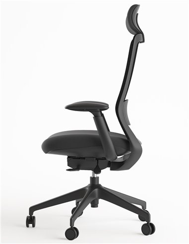 Кресло KRESLALUX BELLA HD DARK GREY, эргономичное, с подголовником