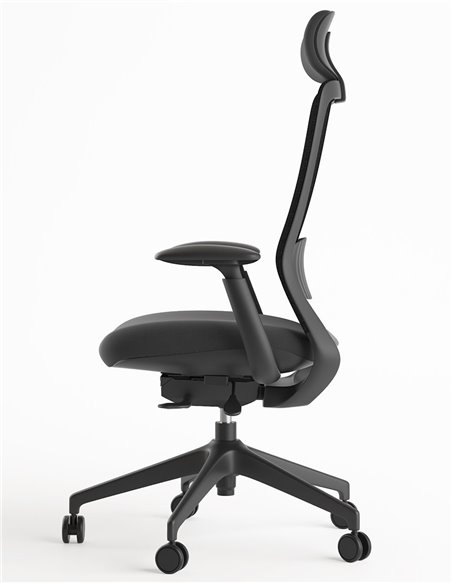 Кресло KRESLALUX BELLA HD DARK GREY, эргономичное, с подголовником