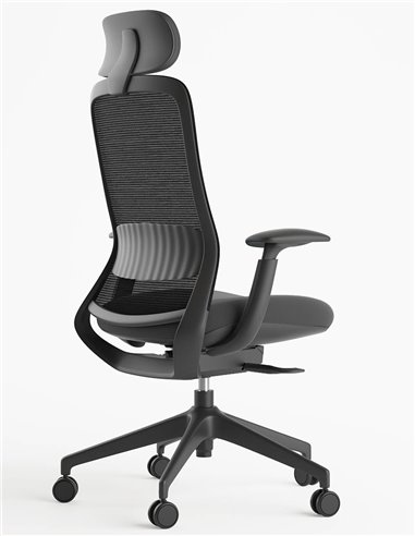 Кресло KRESLALUX BELLA HD DARK GREY, эргономичное, с подголовником