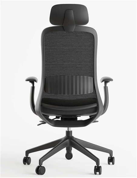 Кресло KRESLALUX BELLA HD DARK GREY, эргономичное, с подголовником