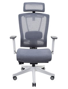 Крісло ERGO CHAIR 2 MESH WHITE, ергономічне, сіре 2