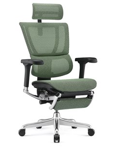 Кресло MIRUS-IOO 2 (IOOE2-AB-HAM-5D-L-LMT, СЕТКА Т-168-B6-GREEN), эргономичное, с подставкой под ноги