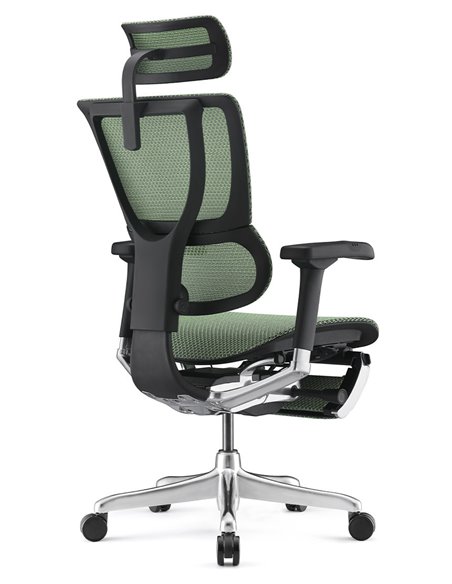 Кресло MIRUS-IOO 2 (IOOE2-AB-HAM-5D-L-LMT, СЕТКА Т-168-B6-GREEN), эргономичное, с подставкой под ноги
