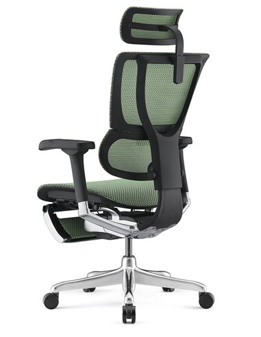 Кресло MIRUS-IOO 2 (IOOE2-AB-HAM-5D-L-LMT, СЕТКА Т-168-B6-GREEN), эргономичное, с подставкой под ноги