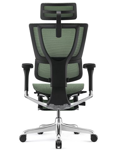 Кресло MIRUS-IOO 2 (IOOE2-AB-HAM-5D-L-LMT, СЕТКА Т-168-B6-GREEN), эргономичное, с подставкой под ноги