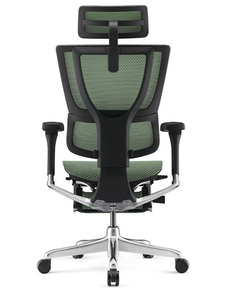 Кресло MIRUS-IOO 2 (IOOE2-AB-HAM-5D-L-LMT, СЕТКА Т-168-B6-GREEN), эргономичное, с подставкой под ноги