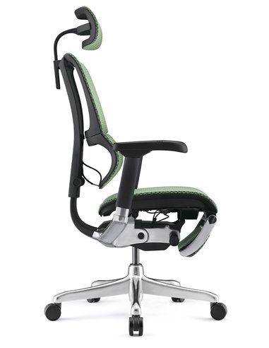 Кресло MIRUS-IOO 2 (IOOE2-AB-HAM-5D-L-LMT, СЕТКА Т-168-B6-GREEN), эргономичное, с подставкой под ноги