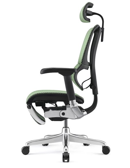 Кресло MIRUS-IOO 2 (IOOE2-AB-HAM-5D-L-LMT, СЕТКА Т-168-B6-GREEN), эргономичное, с подставкой под ноги