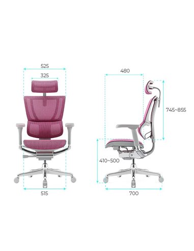Кресло MIRUS-IOO 2 (IOOE2-AG-HAM-5D-L, СЕТКА Т-168-B5-PINK), ергономичное