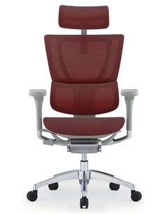 Кресло MIRUS-IOO 2 (IOOE2-AG-HAM-5D-L, СЕТКА T-168-B3 SCARLET), эргономичное