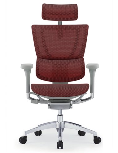 Кресло MIRUS-IOO 2 (IOOE2-AG-HAM-5D-L, СЕТКА T-168-B3 SCARLET), эргономичное