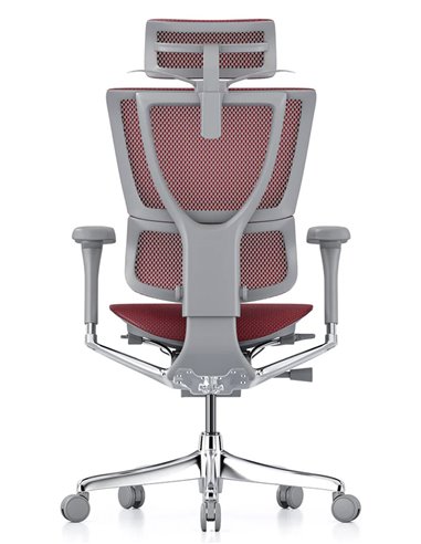Кресло MIRUS-IOO 2 (IOOE2-AG-HAM-5D-L, СЕТКА T-168-B3 SCARLET), эргономичное