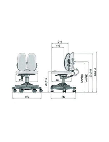 Кресло DUOREST Kids DR-218A детское, ортопедическое, цвет голубой