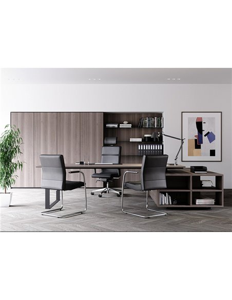 Кресло LD SEATING LASER 682-Z, для посетителей, кожаное