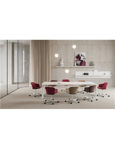 Конференц-кресло LD SEATING WAVE 032-F37-N6, на колесах