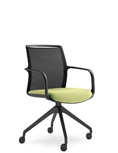 Конференц-кресло LD SEATING LEAF 505 F95-BL, для посетителей, на колесах