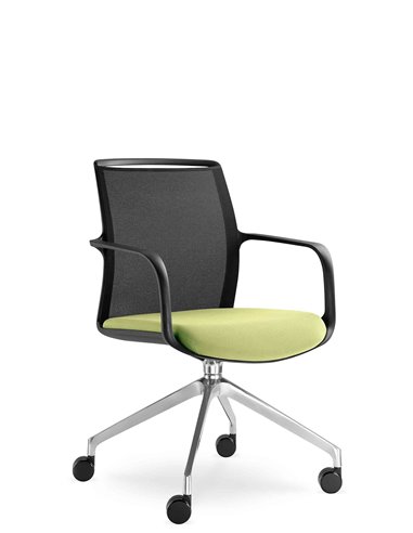 Конференец-крісло LD SEATING LEAF 505 F75-N6, на алюмінієвій хрестовині, на колесах