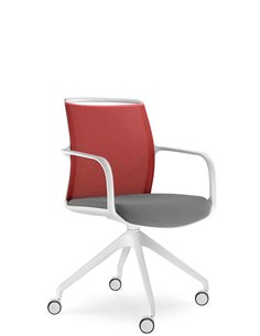 Кресло LD SEATING LEAF 506 F95-WH, для посетителей, на колесах