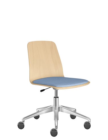 Крісло LD SEATING SUNRISE 151, F80 для відвідувачів, на алюмінієвій хрестовині, на колесах
