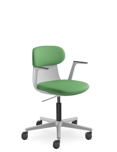 Кресло LD SEATING ZOE 220-GR, BR для посетителей, на колесах