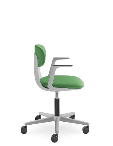 Кресло LD SEATING ZOE 220-GR, BR для посетителей, на колесах