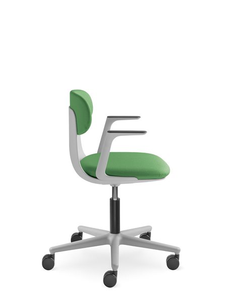 Кресло LD SEATING ZOE 220-GR, BR для посетителей, на колесах