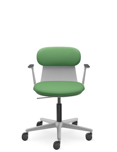 Кресло LD SEATING ZOE 220-GR, BR для посетителей, на колесах