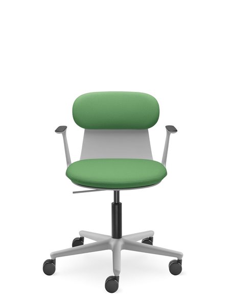 Кресло LD SEATING ZOE 220-GR, BR для посетителей, на колесах