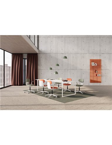 Кресло LD SEATING ZOE 220-GR, BR для посетителей, на колесах